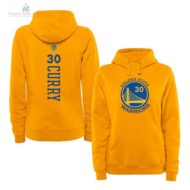 Acquista Felpe Con Cappuccio NBA Golden State Warriors #30 Stephen Curry Giallo