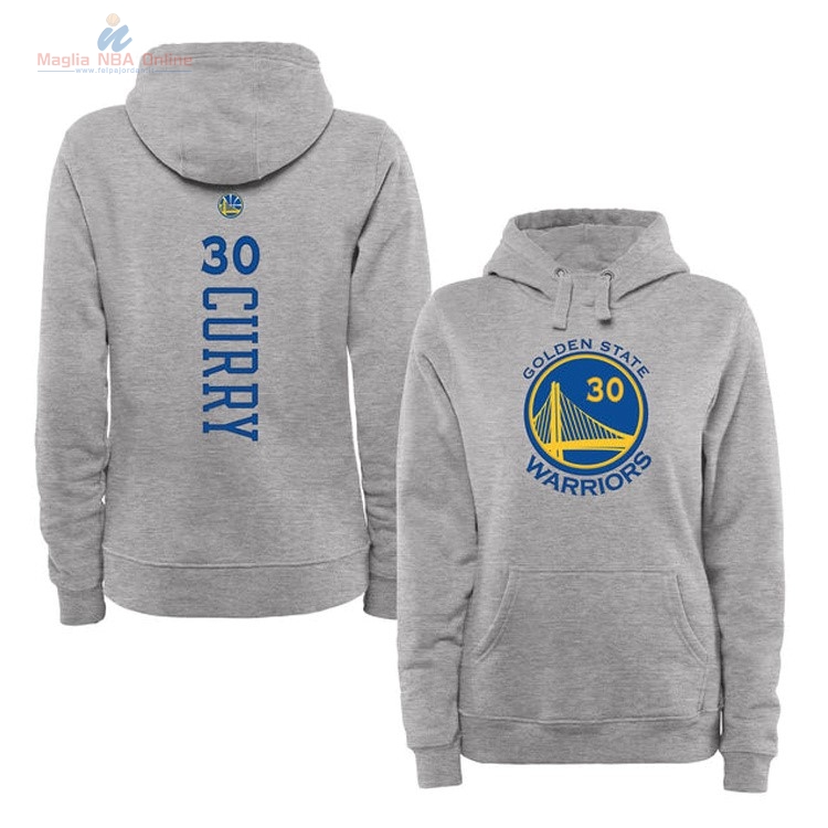 Acquista Felpe Con Cappuccio NBA Golden State Warriors #30 Stephen Curry Grigio City