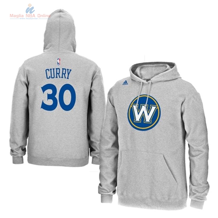 Acquista Felpe Con Cappuccio NBA Golden State Warriors #30 Stephen Curry Grigio