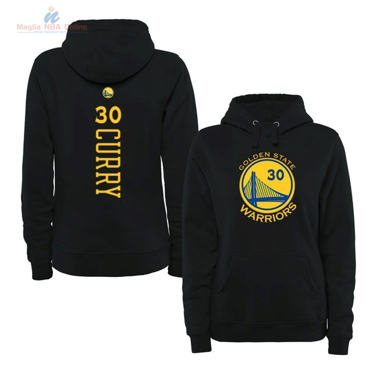 Acquista Felpe Con Cappuccio NBA Golden State Warriors #30 Stephen Curry Nero