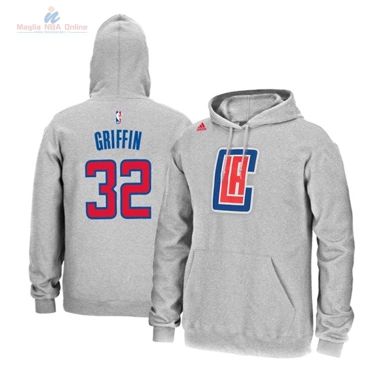 Acquista Felpe Con Cappuccio NBA Los Angeles Clippers #32 Blake Griffin Grigio