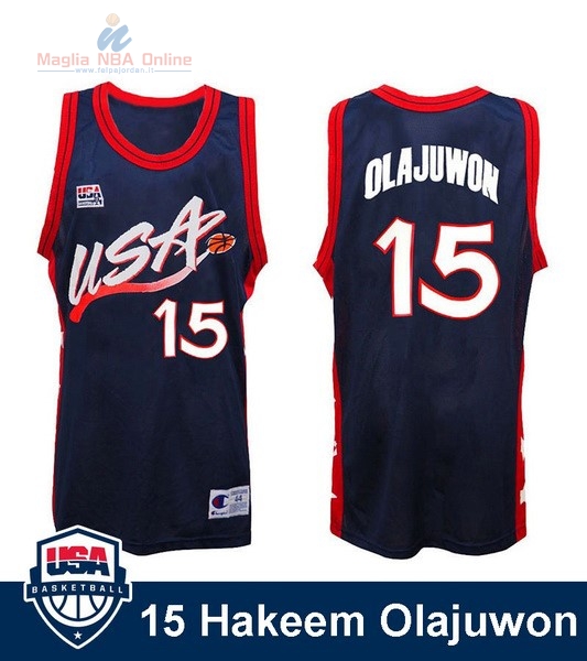 Acquista Maglia NBA 1996 USA Hakeem Olajuwon #15 Nero