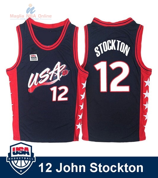 Acquista Maglia NBA 1996 USA John Stockton #12 Nero