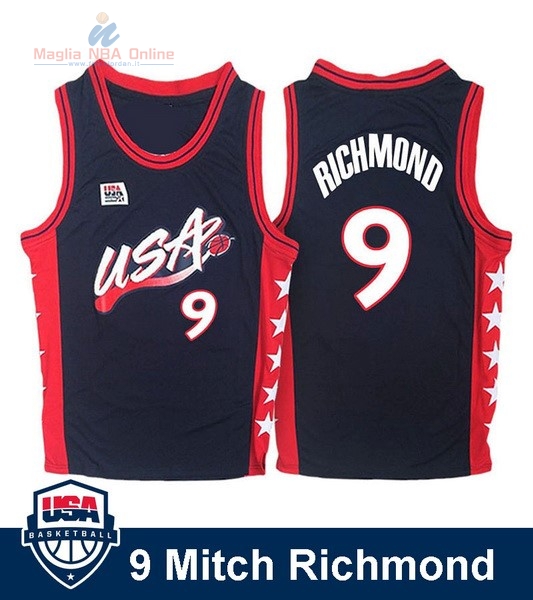 Acquista Maglia NBA 1996 USA Mitch Richmond #9 Nero