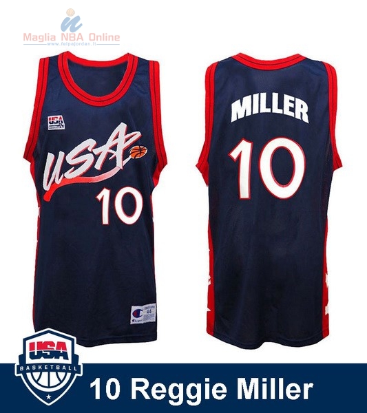 Acquista Maglia NBA 1996 USA Reggie Miller #10 Nero