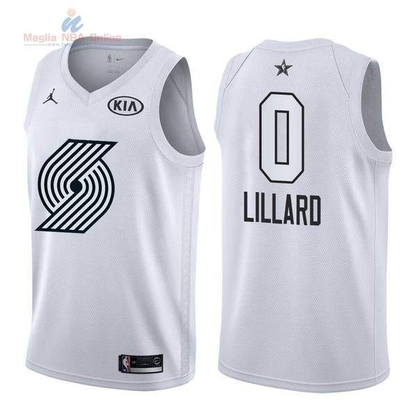 Acquista Maglia NBA 2018 All Star #0 Damian Lillard Bianco