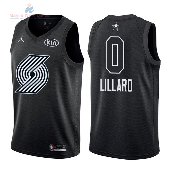 Acquista Maglia NBA 2018 All Star #0 Damian Lillard Nero