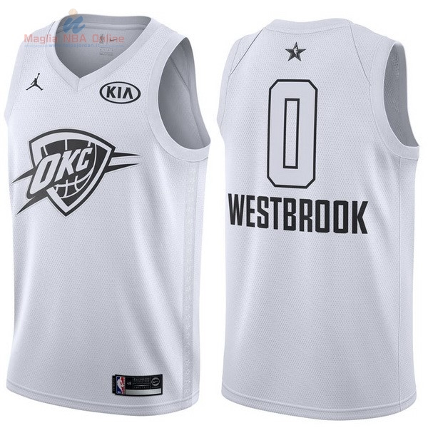 Acquista Maglia NBA 2018 All Star #0 Russell Westbrook Bianco