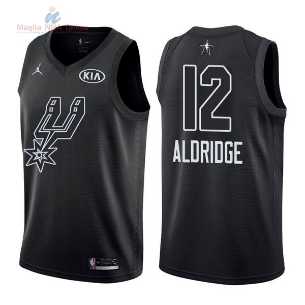 Acquista Maglia NBA 2018 All Star #12 LaMarcus Aldridge Nero