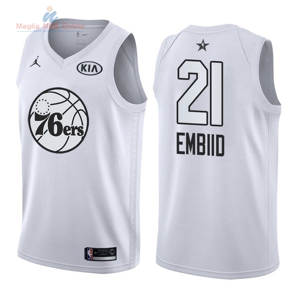 Acquista Maglia NBA 2018 All Star #21 Joel Embiid Bianco