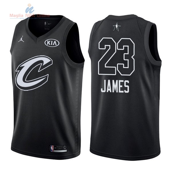 Acquista Maglia NBA 2018 All Star #23 LeBron James Nero