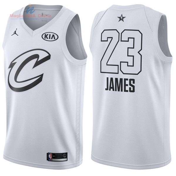 Acquista Maglia NBA 2018 All Star #23 Lebron James Bianco