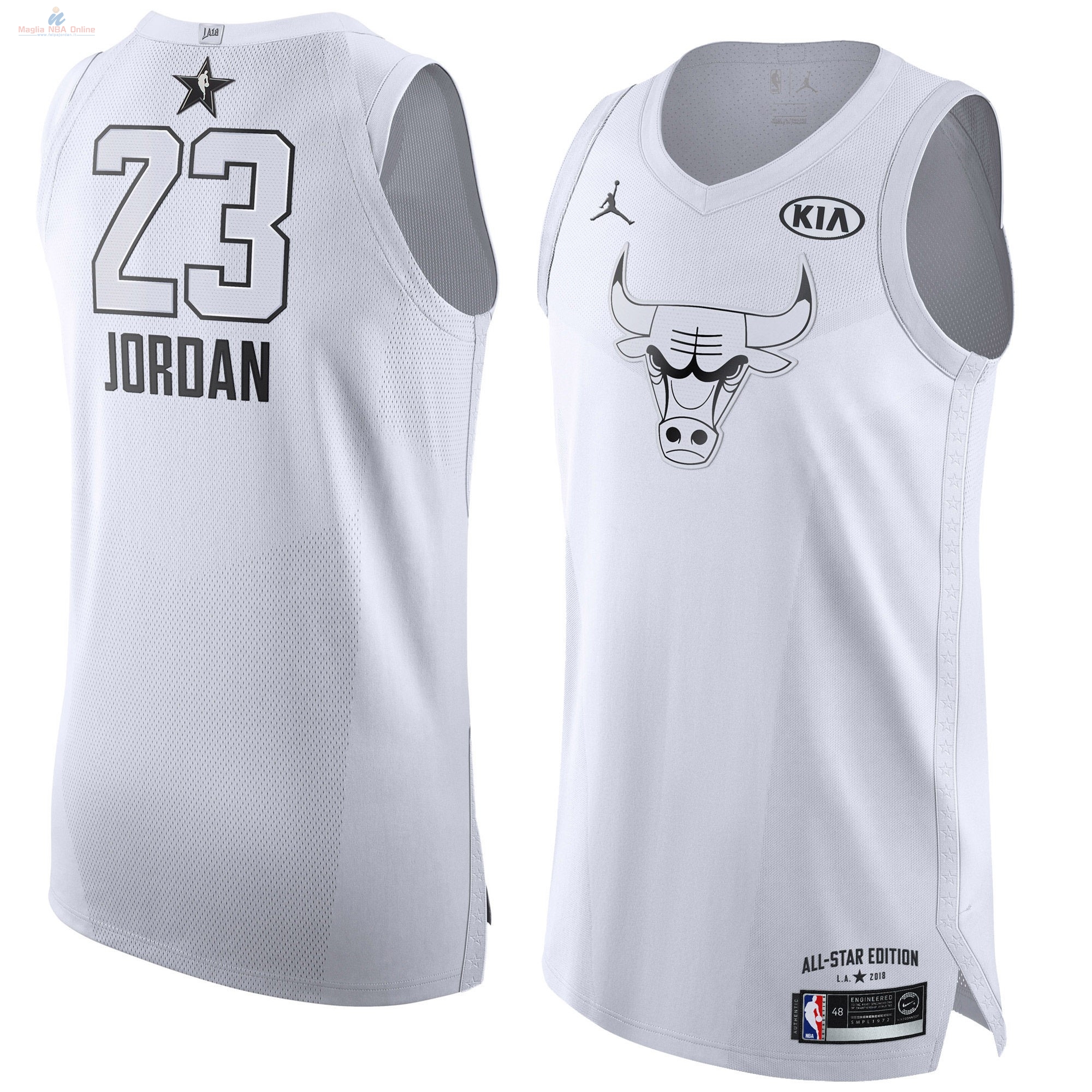 Acquista Maglia NBA 2018 All Star #23 Michael Jordan Bianco