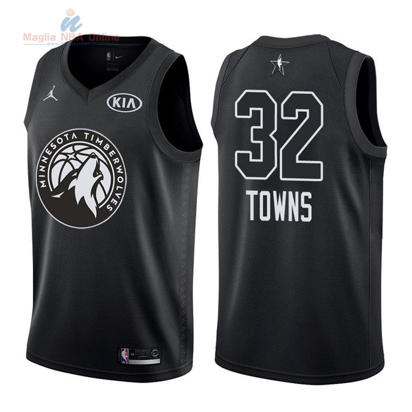 Acquista Maglia NBA 2018 All Star #32 Karl Anthony Towns Nero