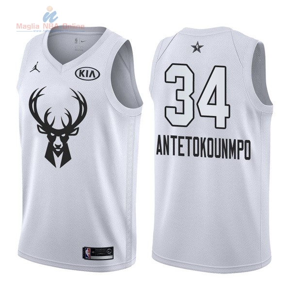 Acquista Maglia NBA 2018 All Star #34 Giannis Antetokounmpo Bianco