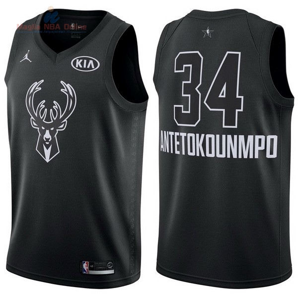 Acquista Maglia NBA 2018 All Star #34 Giannis Antetokounmpo Nero