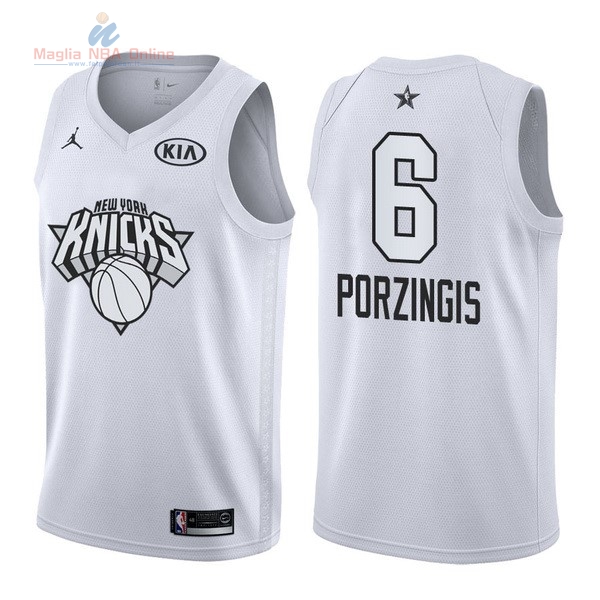 Acquista Maglia NBA 2018 All Star #6 Kristaps Porzingis Bianco