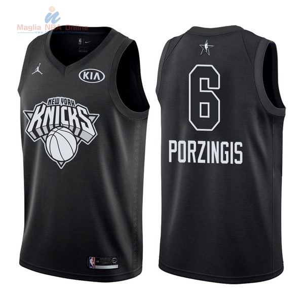 Acquista Maglia NBA 2018 All Star #6 Kristaps Porzingis Nero