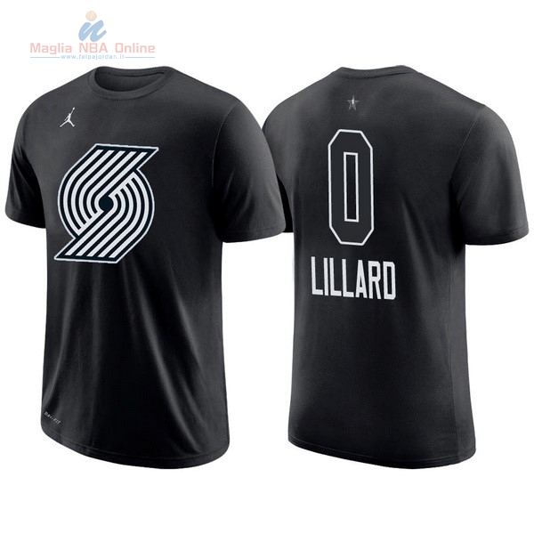 Acquista Maglia NBA 2018 All Star Manica Corta #0 Damian Lillard Nero