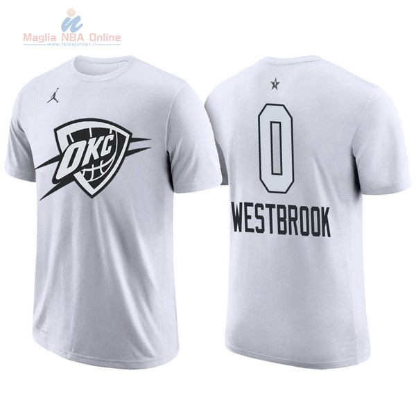 Acquista Maglia NBA 2018 All Star Manica Corta #0 Russell Westbrook Blano