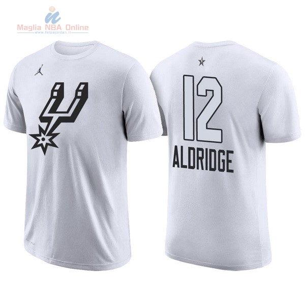 Acquista Maglia NBA 2018 All Star Manica Corta #12 LaMarcus Aldridge Bianco