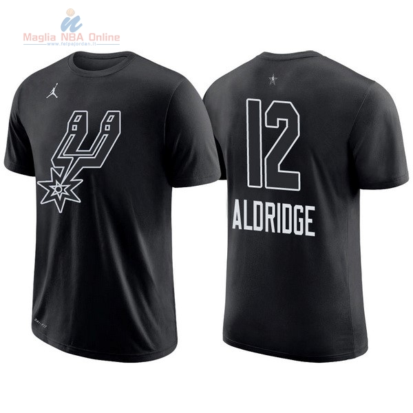 Acquista Maglia NBA 2018 All Star Manica Corta #12 LaMarcus Aldridge Nero