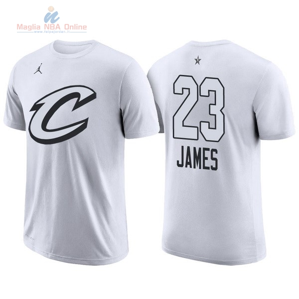 Acquista Maglia NBA 2018 All Star Manica Corta #23 LeBron James Bianco