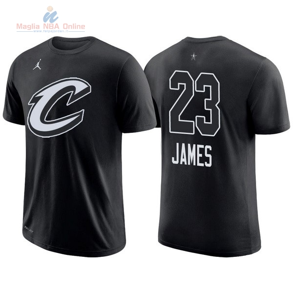 Acquista Maglia NBA 2018 All Star Manica Corta #23 LeBron James Nero