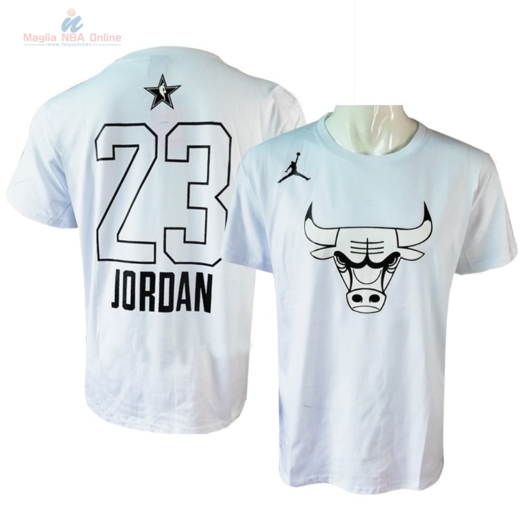 Acquista Maglia NBA 2018 All Star Manica Corta #23 Michael Jordan Bianco