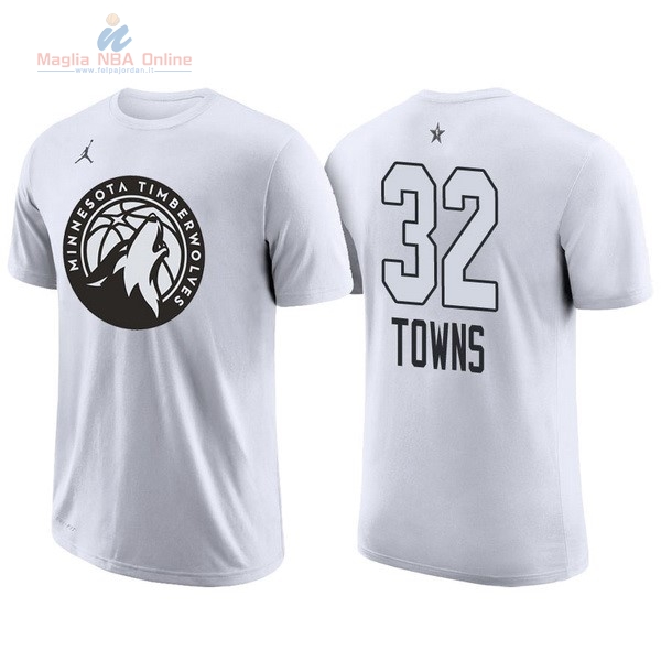 Acquista Maglia NBA 2018 All Star Manica Corta #32 Karl Anthony Towns Bianco