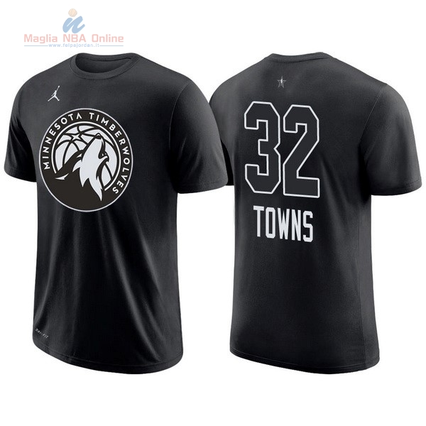 Acquista Maglia NBA 2018 All Star Manica Corta #32 Karl Anthony Towns Nero