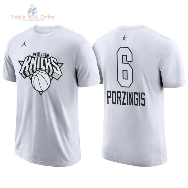 Acquista Maglia NBA 2018 All Star Manica Corta #6 Kristaps Porzingis Bianco