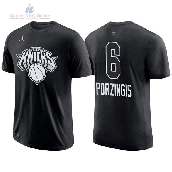 Acquista Maglia NBA 2018 All Star Manica Corta #6 Kristaps Porzingis Nero