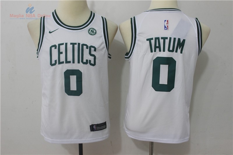 Acquista Maglia NBA Bambino Boston Celtics #0 Jayson Tatum Bianco 2017-18