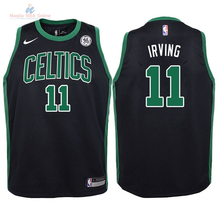 Acquista Maglia NBA Bambino Boston Celtics #11 Kyrie Irving Nero 2017-18