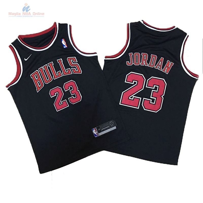 Acquista Maglia NBA Bambino Chicago Bulls #23 Michael Jordan Nero 2017-18