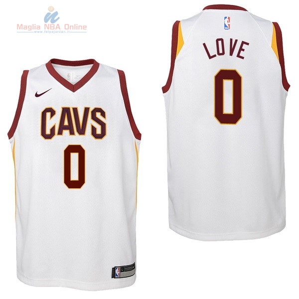 Acquista Maglia NBA Bambino Cleveland Cavaliers #0 Kevin Love Bianco Association 2017-18