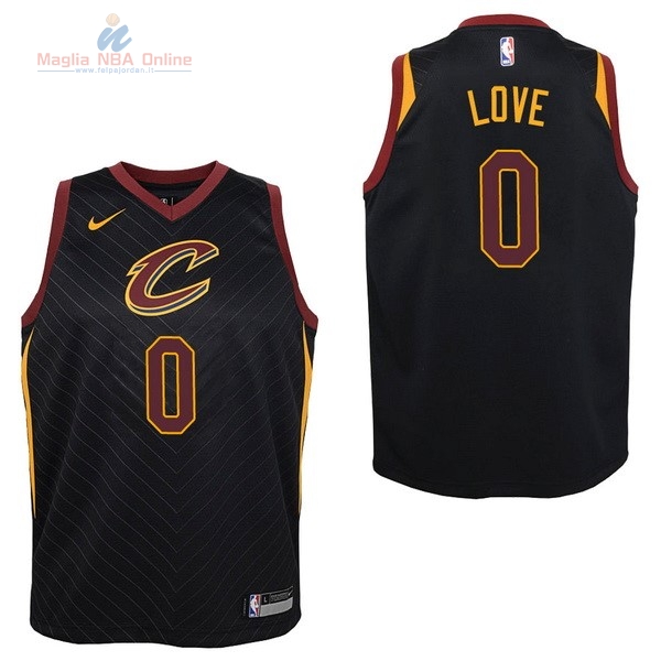 Acquista Maglia NBA Bambino Cleveland Cavaliers #0 Kevin Love Nero Statement 2017-18