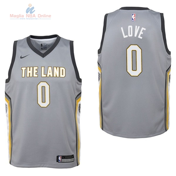 Acquista Maglia NBA Bambino Cleveland Cavaliers #0 Kevin Love Nike Grigio Città 2017-18