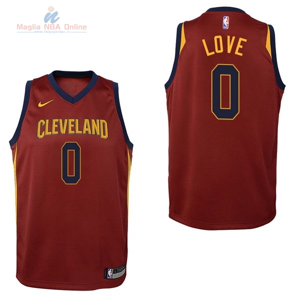 Acquista Maglia NBA Bambino Cleveland Cavaliers #0 Kevin Love Rosso Icon 2017-18