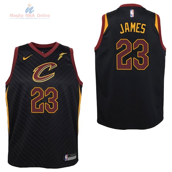 Acquista Maglia NBA Bambino Cleveland Cavaliers #23 LeBron James Nero 2017-18