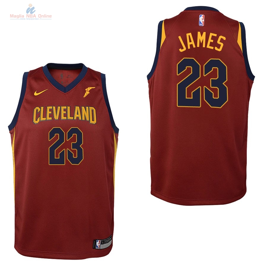 Acquista Maglia NBA Bambino Cleveland Cavaliers #23 LeBron James Rosso 2017-18