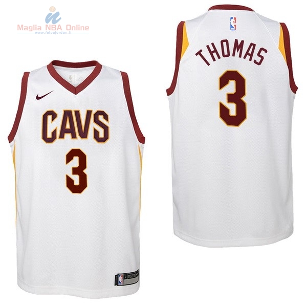 Acquista Maglia NBA Bambino Cleveland Cavaliers #3 Isaiah Thomas Bianco Association 2017-18