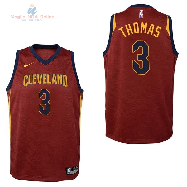 Acquista Maglia NBA Bambino Cleveland Cavaliers #3 Isaiah Thomas Rosso Icon 2017-18