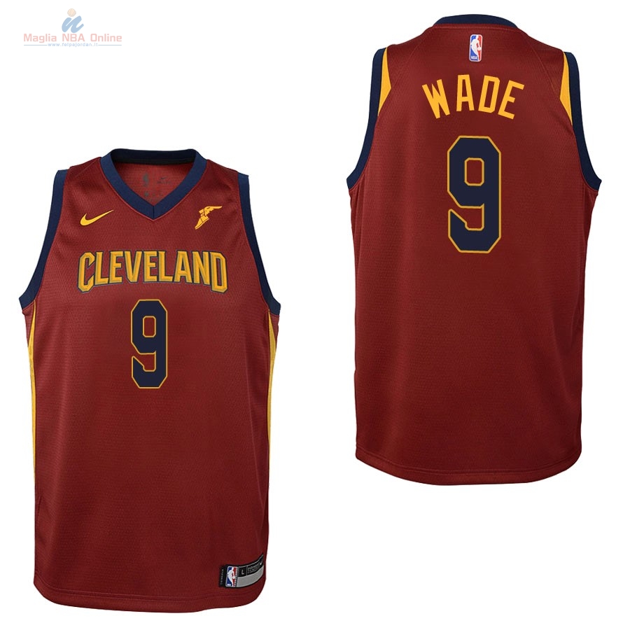 Acquista Maglia NBA Bambino Cleveland Cavaliers #9 Dwyane Wade Rosso 2017-18