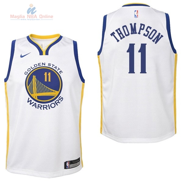 Acquista Maglia NBA Bambino Golden State Warriors #11 Klay Thompson Bianco Association 2017-18