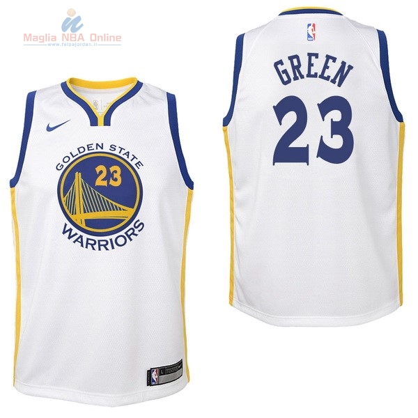 Acquista Maglia NBA Bambino Golden State Warriors #23 Draymond Green Bianco Association 2017-18