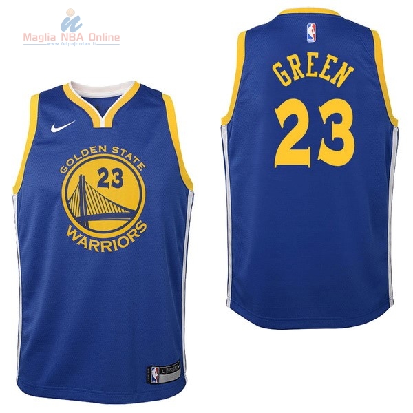 Acquista Maglia NBA Bambino Golden State Warriors #23 Draymond Green Blu Icon 2017-18