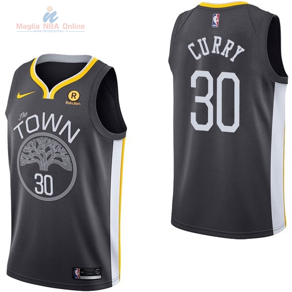 Acquista Maglia NBA Bambino Golden State Warriors #30 Stephen Curry Nero 2017-18