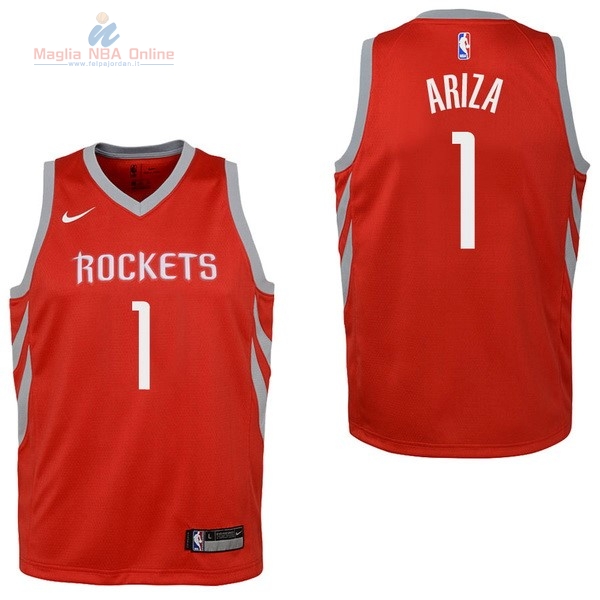 Acquista Maglia NBA Bambino Houston Rockets #1 Trevor Ariza Rosso Icon 2017-18